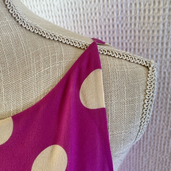 JACK MULQUEEN 100% Silk Violet Polkadot Dress Size 10 - Picture 9 of 9